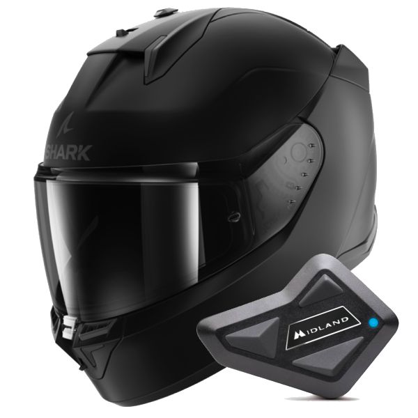 Integrale Shark D-Skwal 3 Blank Mat KMA + Kit Bluetooth BT Mini Integrale Shark D-Skwal 3 Blank Mat KMA + Kit Bluetooth BT Mini