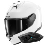 Casque Integrale Shark D-Skwal 3 Blank WHU + Kit Bluetooth Sena for Shark Solo