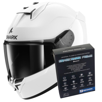 Integrale Shark D-Skwal 3 Blank WHU + Kit Bluetooth Sharktooth Prime
