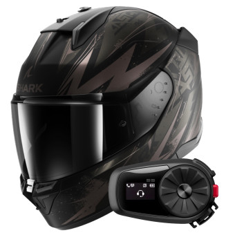 Casque Integrale Shark D-Skwal 3 Blast-R Mat KAA + Kit Bluetooth 5S Solo Casque Integrale Shark D-Skwal 3 Blast-R Mat KAA + Kit Bluetooth 5S Solo
