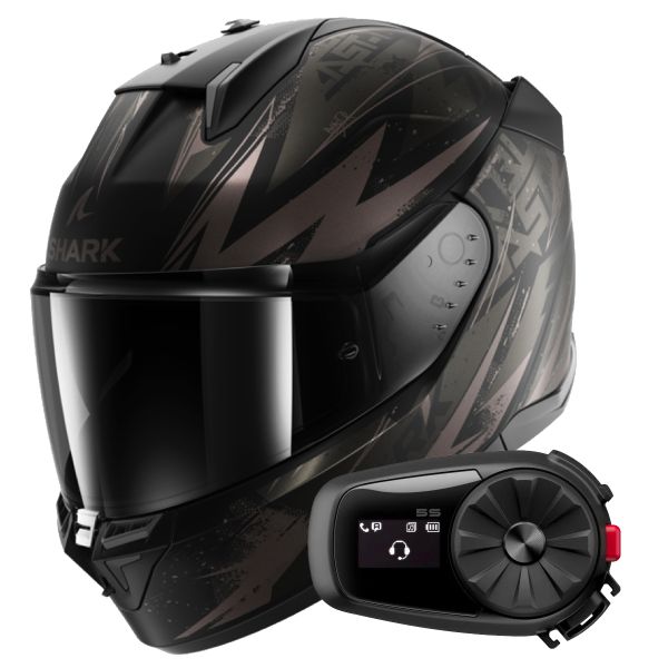 Integrale Shark D-Skwal 3 Blast-R Mat KAA + Kit Bluetooth 5S Solo