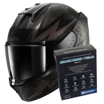 Integrale Shark D-Skwal 3 Blast-R Mat KAA + Kit Bluetooth Sharktooth Prime