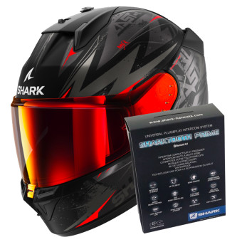 Integrale Shark D-Skwal 3 Blast-R Mat KAR + Kit Bluetooth Sharktooth Prime
