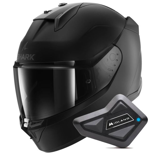 Integrale Shark D-Skwal 3 Dark Shadow Edition Mat KMA + Kit Bluetooth BT Mini Integrale Shark D-Skwal 3 Dark Shadow Edition Mat KMA + Kit Bluetooth BT Mini