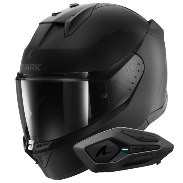 Integrale Shark D-Skwal 3 Dark Shadow Edition Mat KMA + Kit Bluetooth Sena for Shark Sol