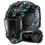 Casque Integrale Shark D-Skwal 3 Reptaia Mat KXK + Kit Bluetooth 5S Solo