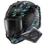 Casque Integrale Shark D-Skwal 3 Reptaia Mat KXK + Kit Bluetooth BT Mini