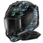 Casque Integrale Shark D-Skwal 3 Reptaia Mat KXK + Kit Bluetooth Sena for Shark Solo