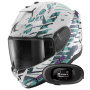 Casque Integrale Shark D-Skwal 3 Reptaia WXW + Kit Bluetooth 5R Lite
