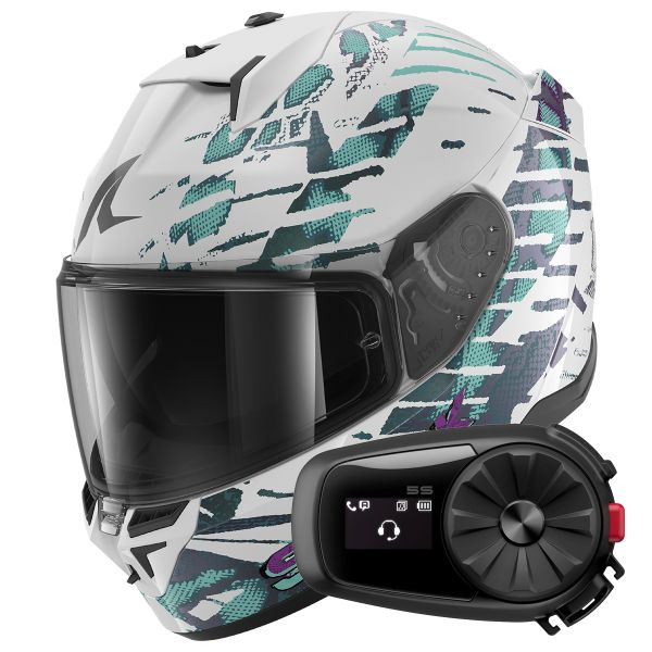 Integrale Shark D-Skwal 3 Reptaia WXW + Kit Bluetooth 5S Solo