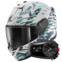 Casque Integrale Shark D-Skwal 3 Reptaia WXW + Kit Bluetooth 5S Solo
