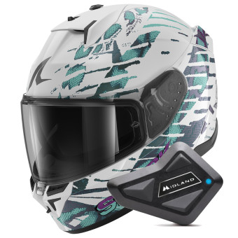 Integrale Shark D-Skwal 3 Reptaia WXW + Kit Bluetooth BT Mini