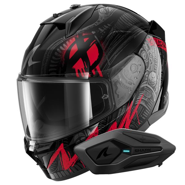 Integrale Shark D-Skwal 3 Shiever KAR + Kit Bluetooth Sena for Shark Solo