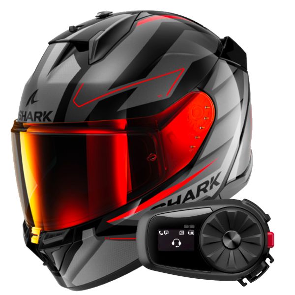 Integrale Shark D-Skwal 3 Sizler KAR + Kit Bluetooth 5S Solo