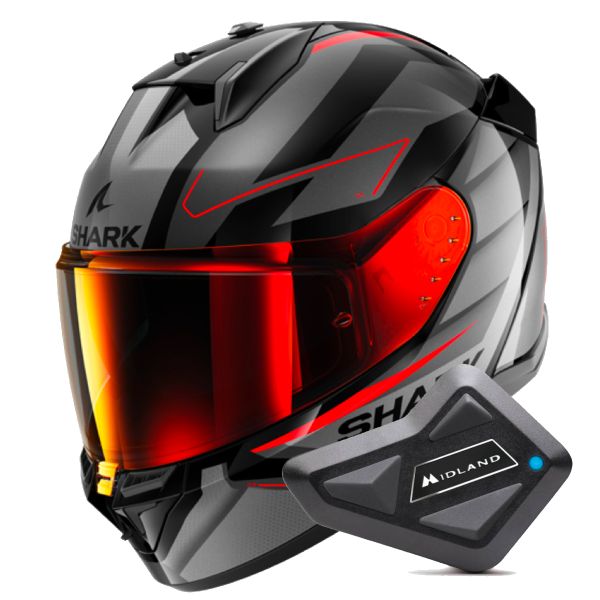 Integrale Shark D-Skwal 3 Sizler KAR + Kit Bluetooth BT Mini