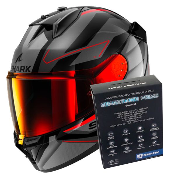 Integrale Shark D-Skwal 3 Sizler KAR + Kit Bluetooth Sharktooth Prime