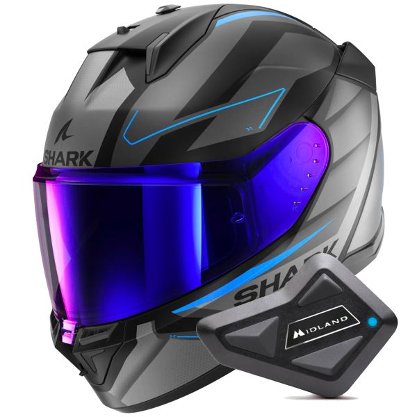 Integrale Shark D-Skwal 3 Sizler Mat KAB + Kit Bluetooth BT Mini