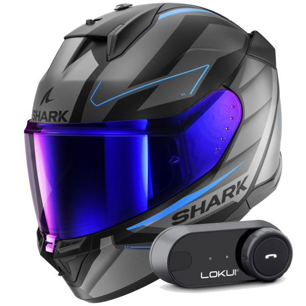 Integrale Shark D-Skwal 3 Sizler Mat KAB + Kit Bluetooth Lokui K30