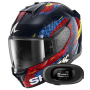 Casque Integrale Shark D-Skwal 3 Speed-Vib BRB + Kit Bluetooth 5R Lite