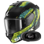 Casque Integrale Shark D-Skwal 3 Speed-Vib Mat KGB + Kit Bluetooth 5R Lite