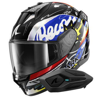 Integrale Shark D-Skwal 3 Streetrush KBU + Kit Bluetooth Sena for Shark Solo