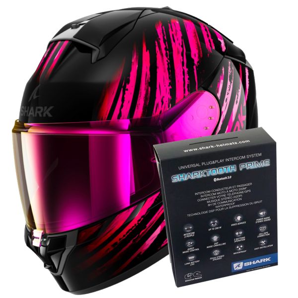 Integrale Shark Ridill 2 Assya KVV + Kit Bluetooth Sharktooth Prime