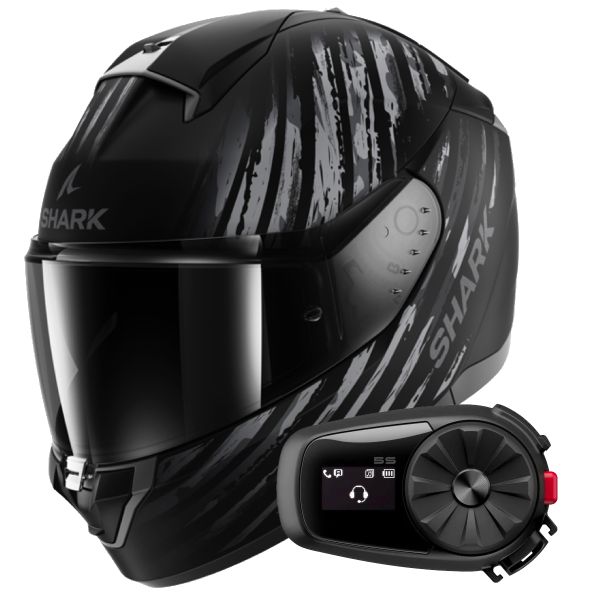 Integrale Shark Ridill 2 Assya Mat KAA + Kit Bluetooth 5S