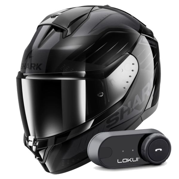 Integrale Shark Ridill 2 Bersek KAA + Kit Bluetooth Lokui K30