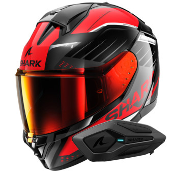Integrale Shark Ridill 2 Bersek KRA + Kit Bluetooth Sena for Shark Solo