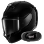 Casque Integrale Shark Ridill 2 Blank BLK + Kit Bluetooth 5R Lite