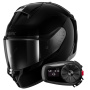 Casque Integrale Shark Ridill 2 Blank BLK + Kit Bluetooth 5S