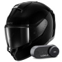 Casque Integrale Shark Ridill 2 Blank BLK + Kit Bluetooth Lokui K30