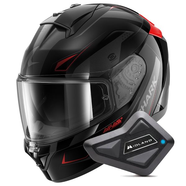 Integrale Shark Ridill 2 Mekarium KAR + Kit Bluetooth BT Mini