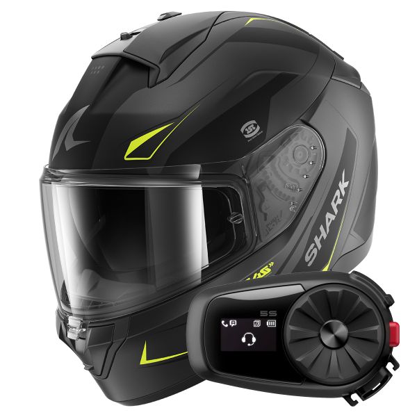 Integrale Shark Ridill 2 Mekarium Mat AAY + Kit Bluetooth 5S Solo
