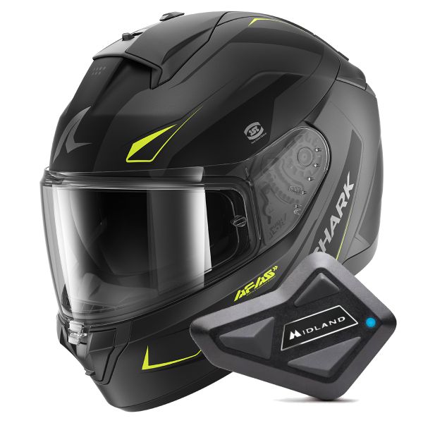 Integrale Shark Ridill 2 Mekarium Mat AAY + Kit Bluetooth BT Mini