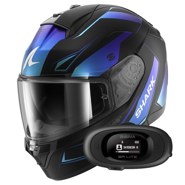Integrale Shark Ridill 2 Mekarium Mat KBB + Kit bluetooth 5R Lite Solo