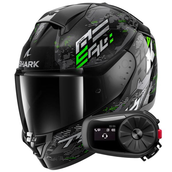 Integrale Shark Ridill 2 Molokai KSG + Kit Bluetooth 5S Solo