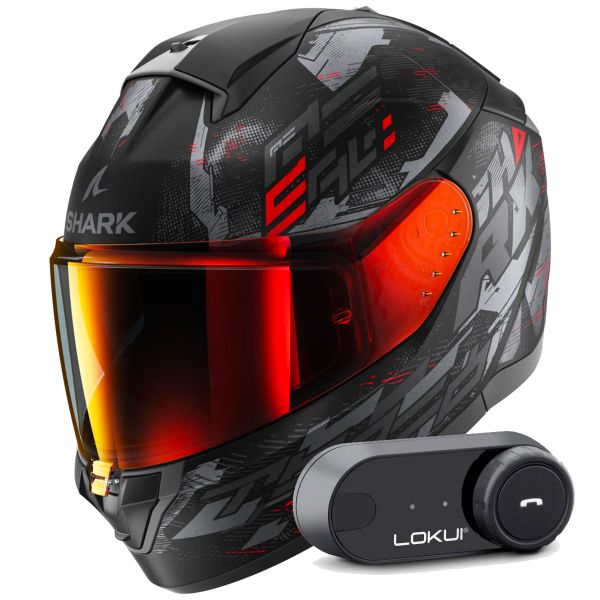 Integrale Shark Ridill 2 Molokai Mat KAR + Kit Bluetooth Lokui K30