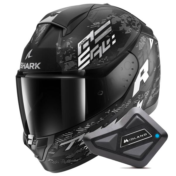 Integrale Shark Ridill 2 Molokai Mat KWS + Kit Bluetooth BT Mini