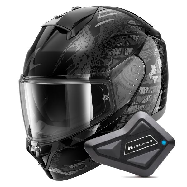 Integrale Shark Ridill 2 Reptaia KAS + Kit Bluetooth BT Mini
