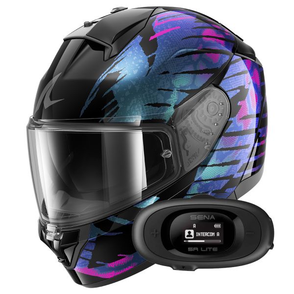 Integrale Shark Ridill 2 Reptaia KVX + Kit bluetooth 5R Lite Solo