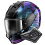Casque Integrale Shark Ridill 2 Reptaia KVX + Kit Bluetooth BT Mini