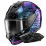 Casque Integrale Shark Ridill 2 Reptaia KVX + Kit Bluetooth Sena for Shark Solo