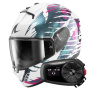 Casque Integrale Shark Ridill 2 Reptaia WVX + Kit Bluetooth 5S Solo