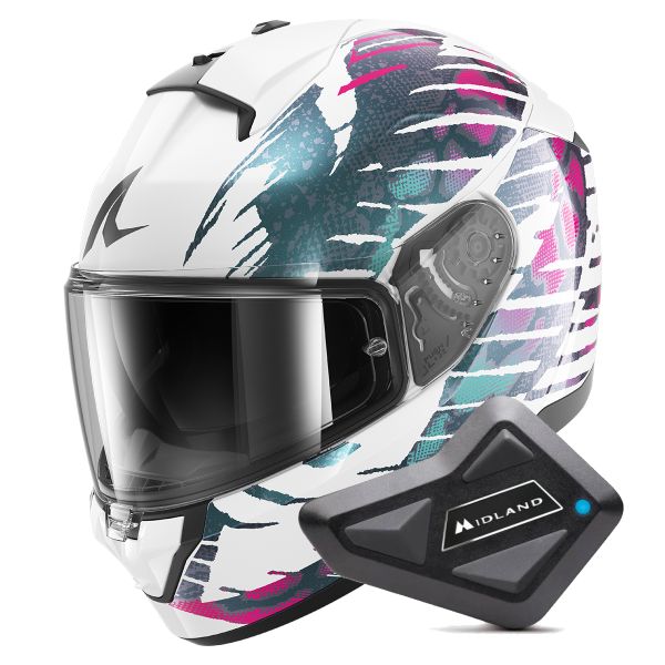 Integrale Shark Ridill 2 Reptaia WVX + Kit Bluetooth BT Mini