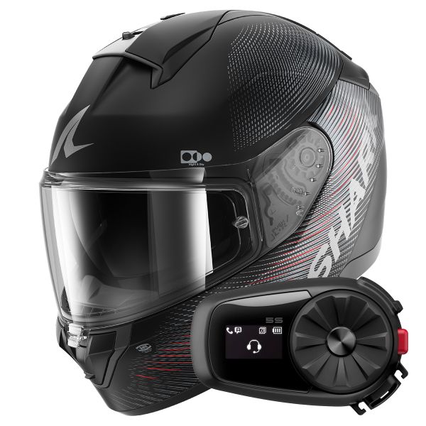 Integrale Shark Ridill 2 SP Lyne Mat KAA + Kit Bluetooth 5S Solo