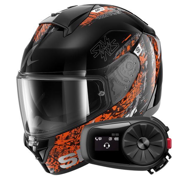 Integrale Shark Ridill 2 Speed-Vib KAO + Kit Bluetooth 5S Solo