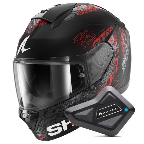 Integrale Shark Ridill 2 Speed-Vib Mat KAR + Kit Bluetooth BT Mini
