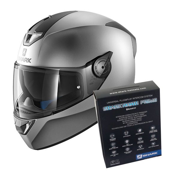 Integrale Shark Skwal 2.2 Blank Mat AMA + Kit Bluetooth Sharktooth Prime
