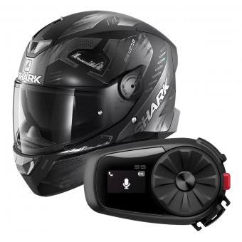 Integrale Shark Skwal 2.2 Venger Mat KAA + Kit Bluetooth Sena 5S Solo